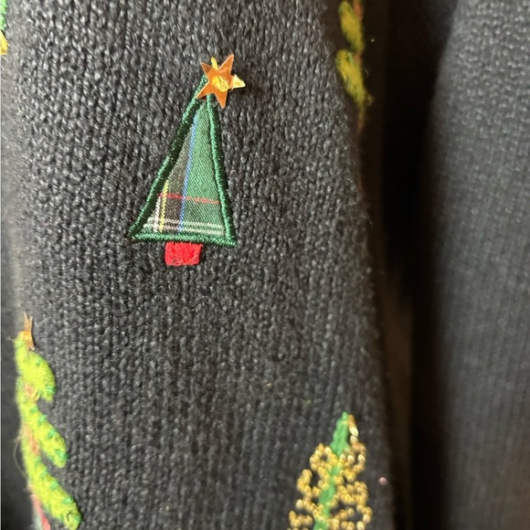 Northern Isles Festive Black Sweater with Tree Embroidery - Picture 5 of 8
